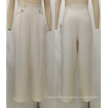 Office Lady Waist Button Design Wide Leg Pants